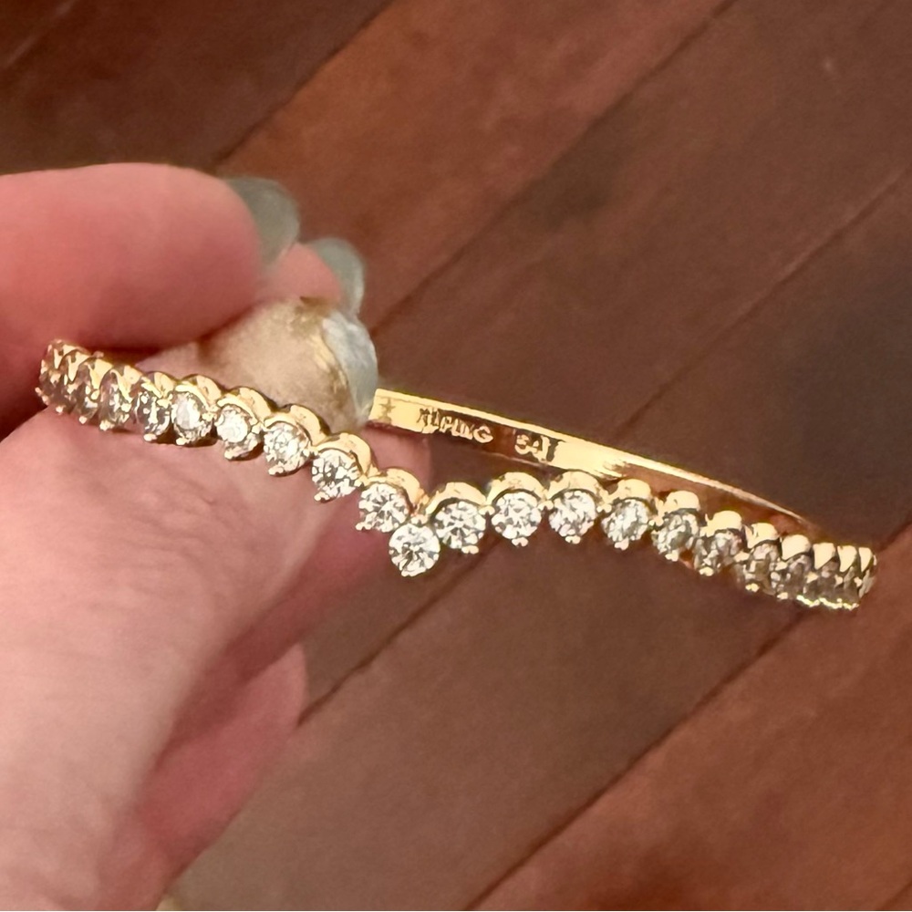 Rose Gold Filled CZ Bangle Bracelet